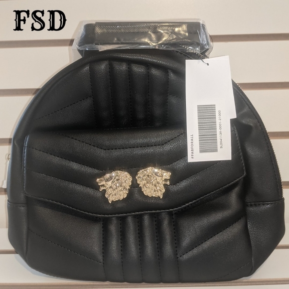 JustFab | Bags | Justfab Black Lion Quilted Backpack | Poshmark display picture 3